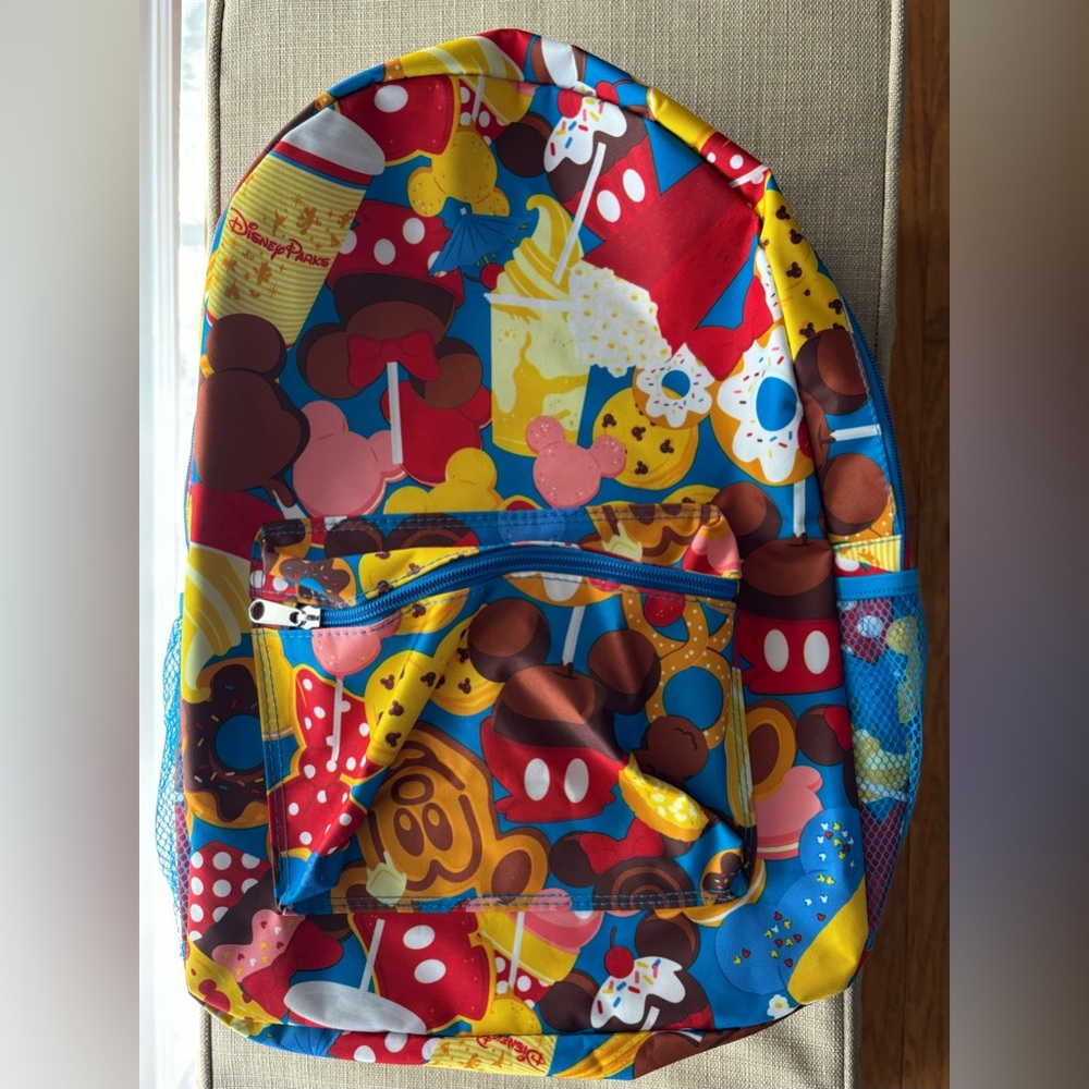 Disney Store Parks Food Icons Snacks Backpack - EUC